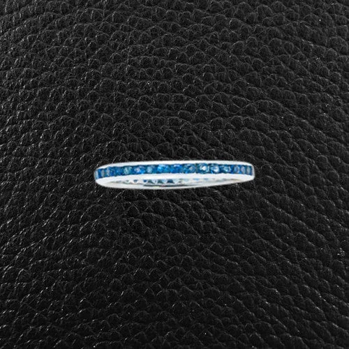 Luxury platinum rings for high-end fashion-Blue Sapphire Band Ring