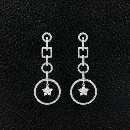 Simple stud earrings for understated elegance-Diamond Dangle Earrings