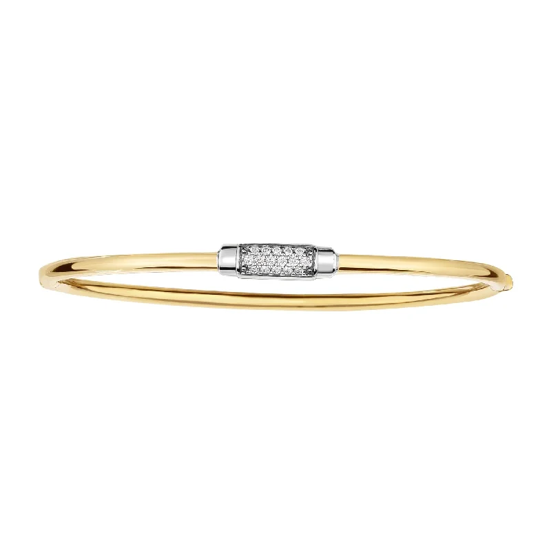 Diamond bracelets for luxurious sparkle-14K Gold .14ct Diamond Heritage Bangle