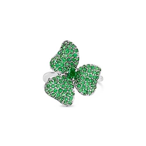 Sapphire rings for luxurious elegance-Tsavorite Flower Ring