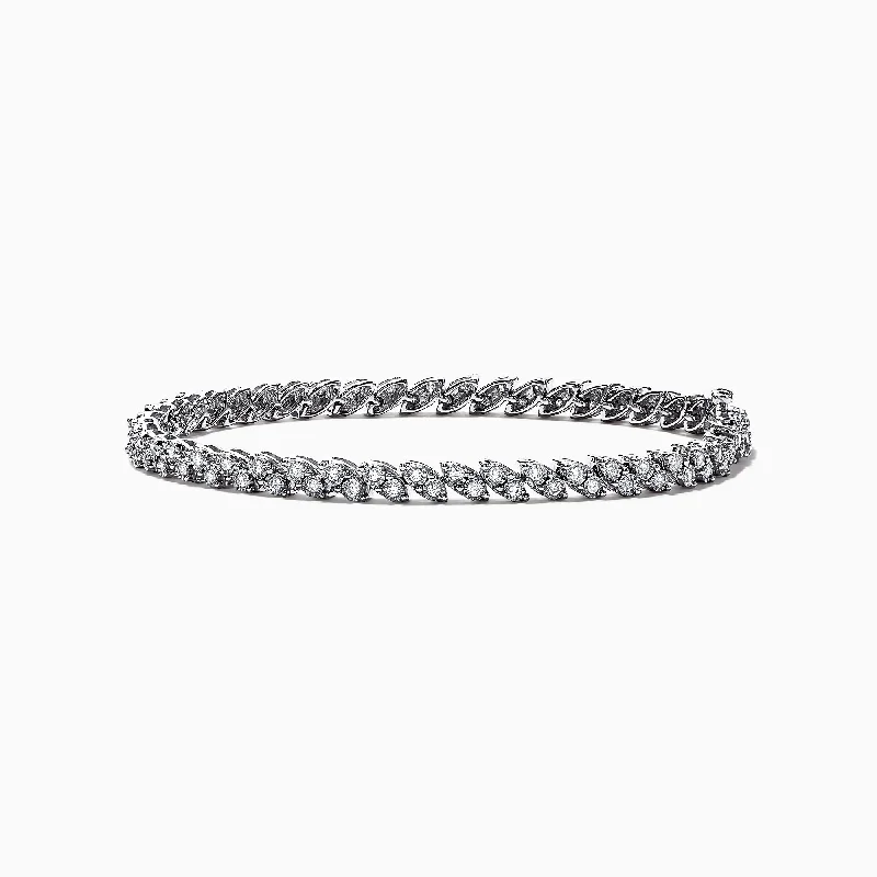 Multi-layered bracelets for a bohemian vibe-Pave Classica 14K White Gold Diamond Tennis Bracelet, 1.03 TCW