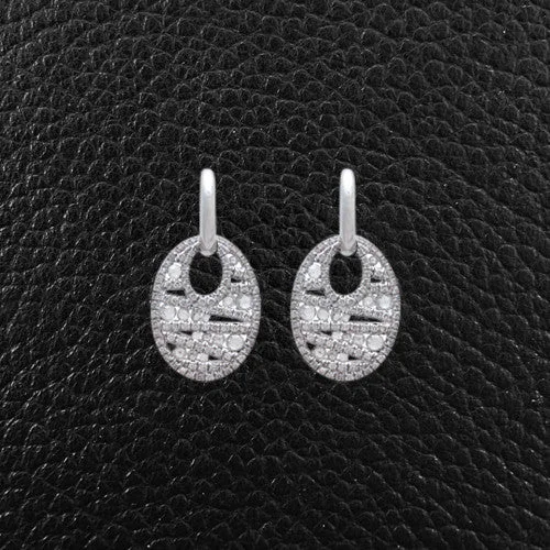 Custom engraved earrings for personalized gifts-Diamond Contemporary Earrings