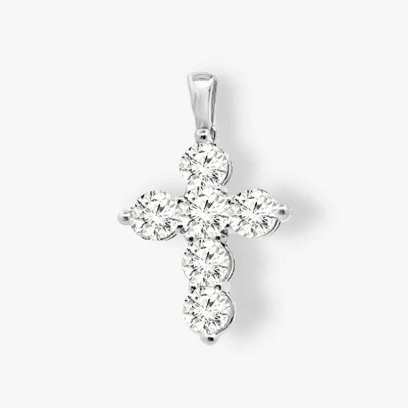 Boho-style necklaces for free-spirited fashion-Classic Shared Prong 1.85CT Diamond Cross Pendant