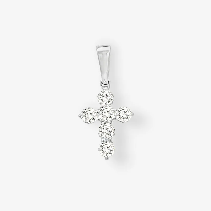 Luxury diamond pendant necklaces for a sparkling touch-Classic Shared Prong 0.25ct Diamond Cross Pendant