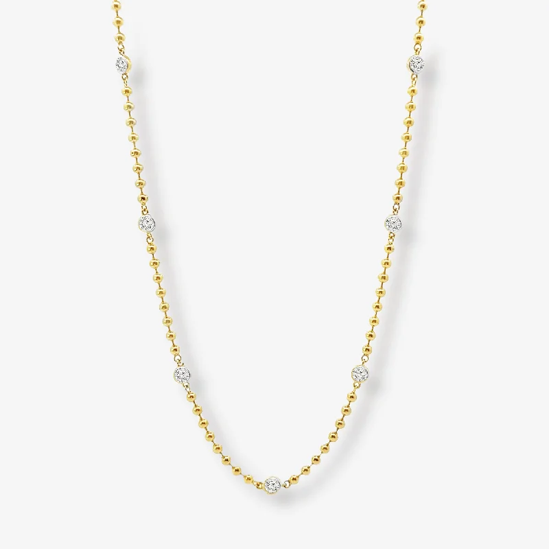 Minimalist gold necklaces for sleek style-Bead It 1.25CT Station Necklace