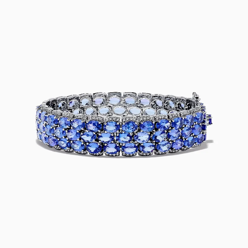 Vintage beaded bracelets for a retro vibe-Nahla Siri Sterling Silver Tanzanite and Diamond Bracelet