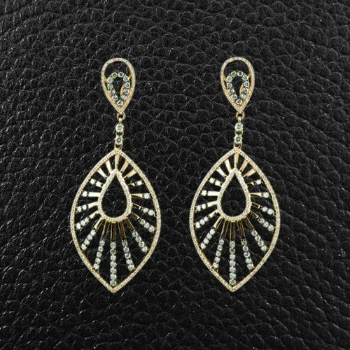 Luxury gold hoop earrings for upscale fashion-Diamond Dangle Earrings