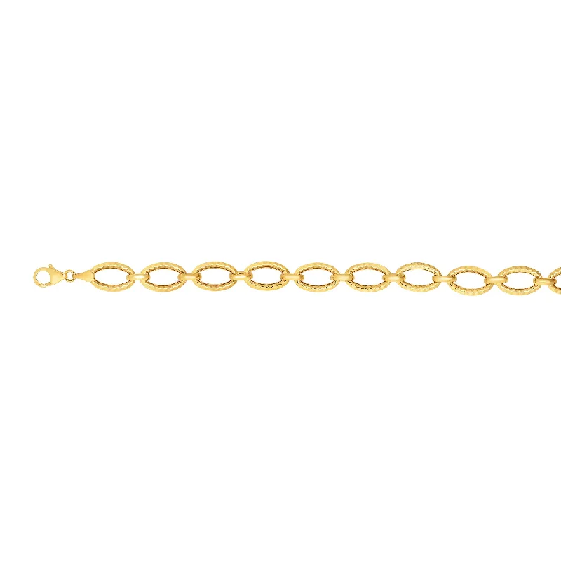 Bold statement bracelets for fashion-forward style-14K Gold Oval Link Bracelet