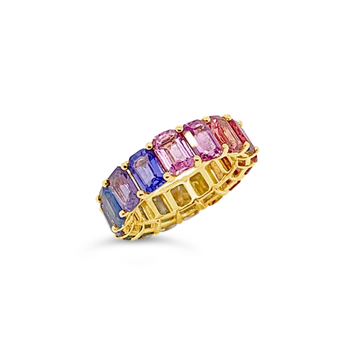 Custom friendship rings for heartfelt connections-Multi-colored Sapphire Ring