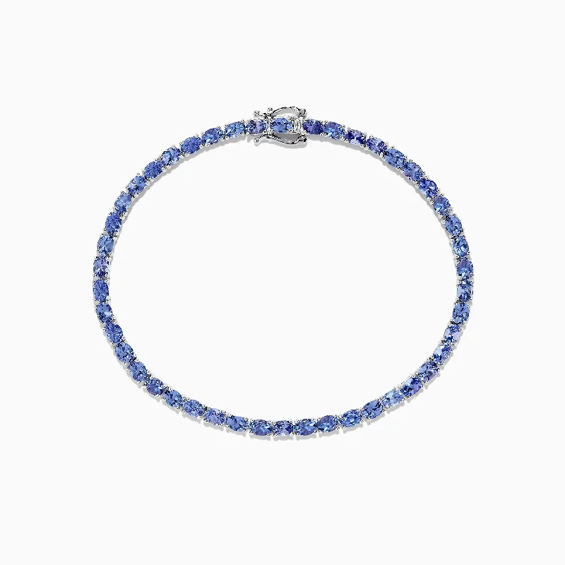 Adjustable bracelets for a perfect fit-Nahla Siri Sterling Silver Tanzanite Tennis Bracelet, 6.65 TCW