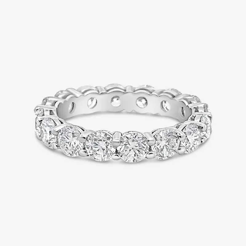 Silver promise rings for meaningful gestures-Finesse Collection 3.40CT Diamond Eternity Ring