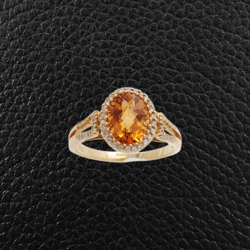 Handcrafted engagement rings for unique proposals-Citrine & Diamond Ring