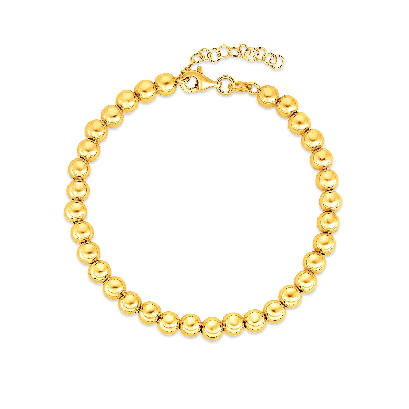 Simple cuff bracelets for sleek style-14K Gold 5mm Bead Chain