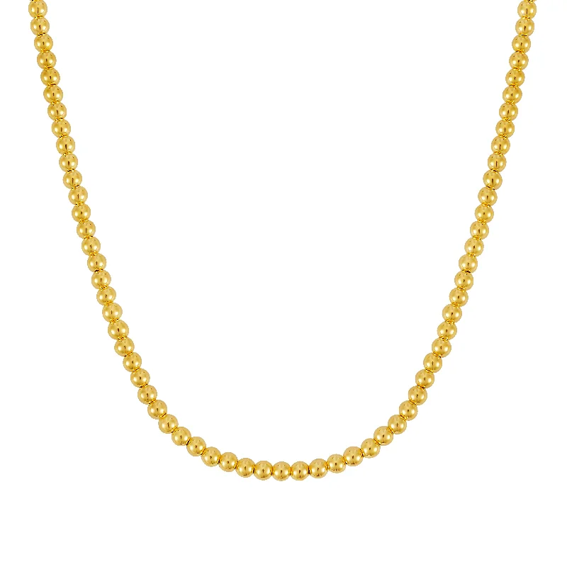 Beaded stretch bracelets for easy wear-14K Gold 4mm Bead Chain