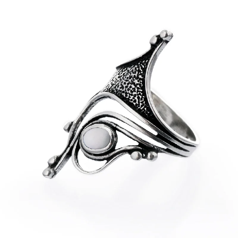 Elegant vintage rings for timeless style-Eye Ring, Silver