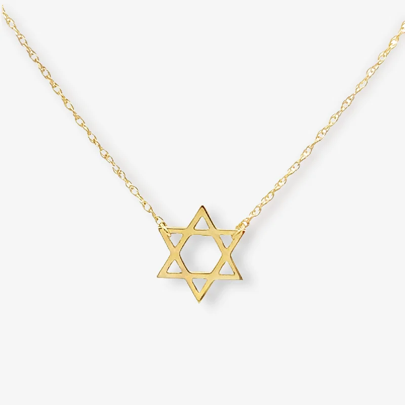 Opal necklaces for an iridescent effect-Mini Gold Star Of David Necklace