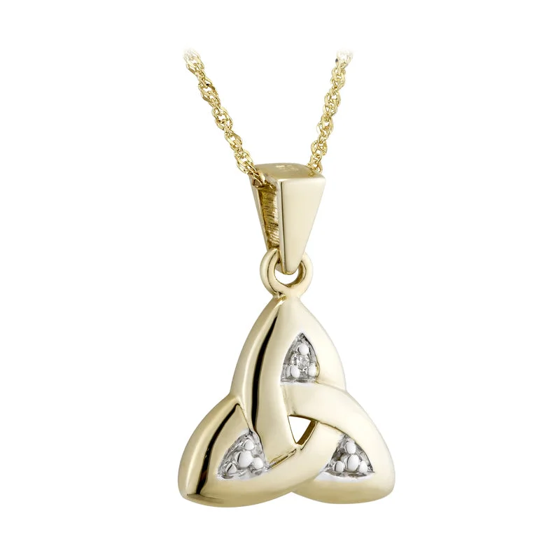 Butterfly pendant necklaces for whimsical style-14K Diamond Trinity Knot Pendant