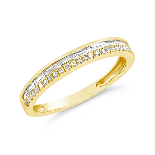 Artistic wire-wrapped rings for creative design-Gold & Diamond Band Ring