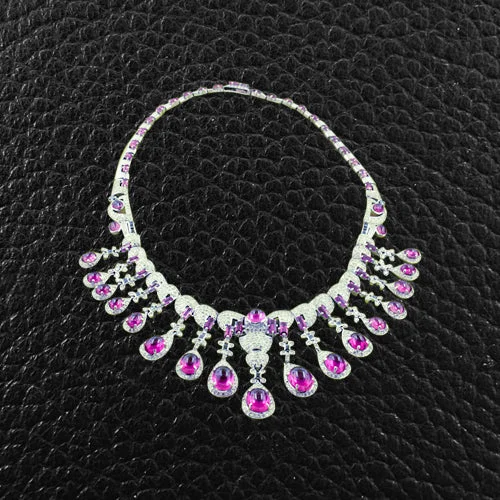 Crystal-encrusted necklaces for sparkling beauty-Pink Tourmaline & Diamond Necklace