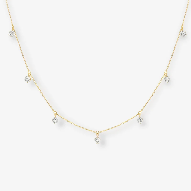 Gold-plated pendant necklaces for a chic, luxurious finish-7 Drops By The Yard 0.55CT Diamond Necklace