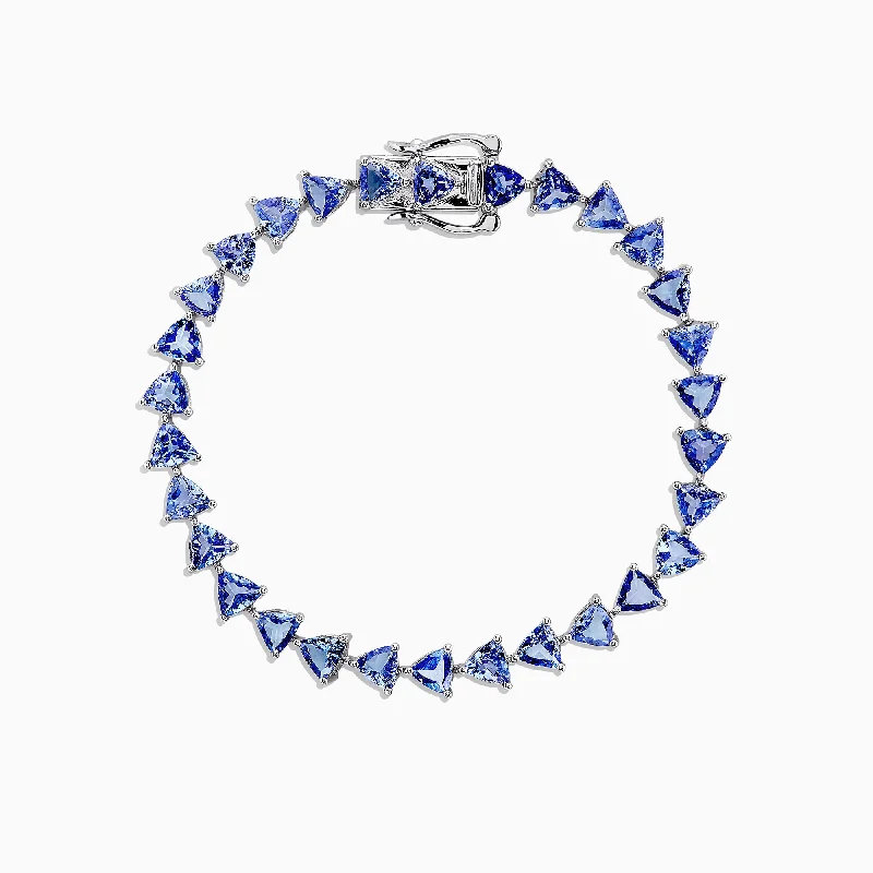 Personalized name bracelets for custom designs-Nahla Siri Sterling Silver Tanzanite Tennis Bracelet, 11.40 TCW