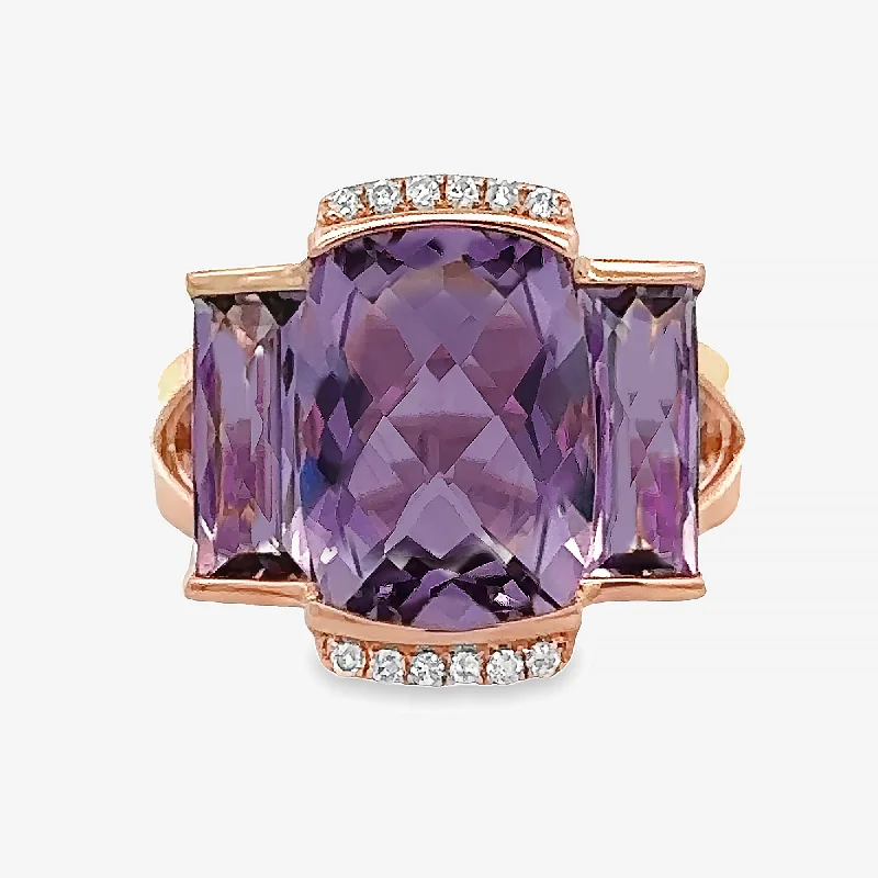 Ruby rings for vibrant sophistication-Pink Amethyst Briolette Collection Small Ring