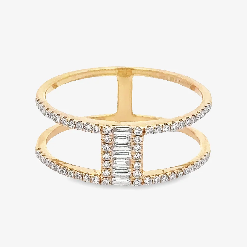 Rose gold stackable rings for trendy looks-Open Design Diamond Ring