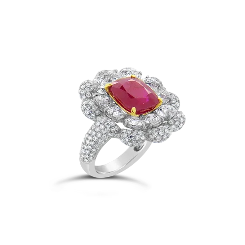 Handmade rings for one-of-a-kind designs-Ruby & Diamond Ring