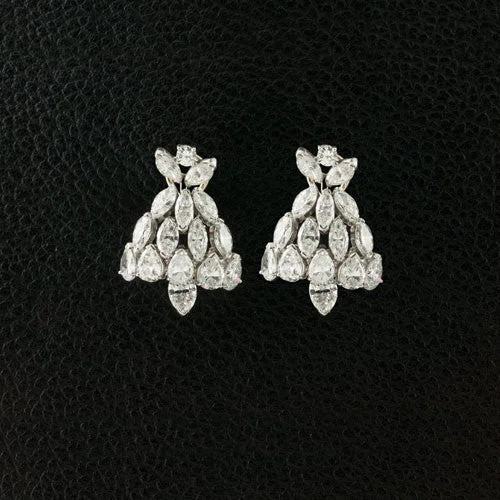 Modern stud earrings for sleek elegance-Bell Shaped Diamond Earrings