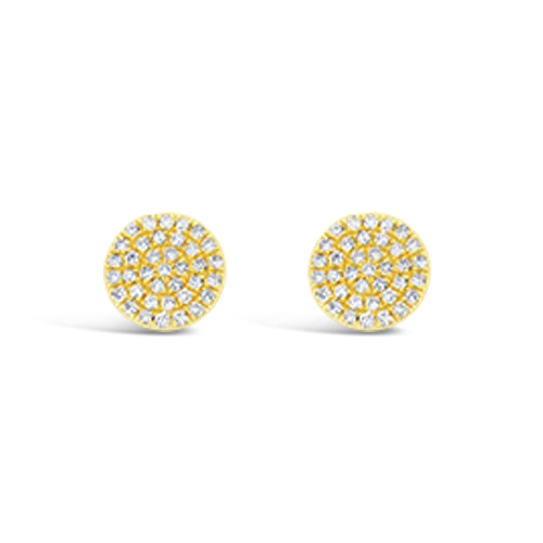 Minimalist gold earrings for a sleek look-Diamond Disc Earrings