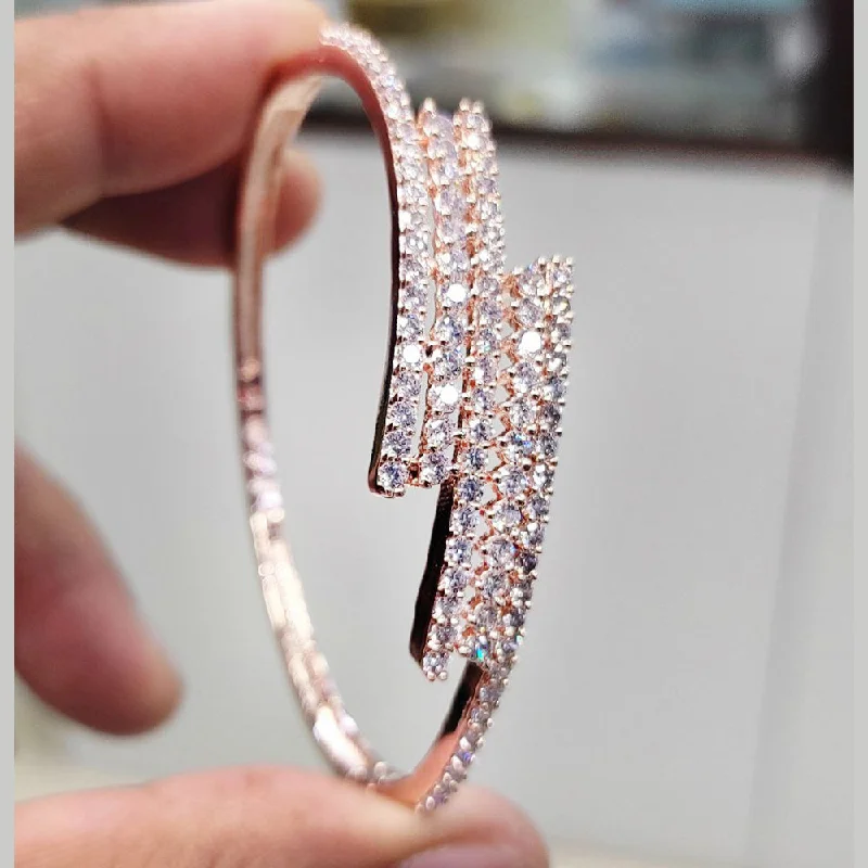 Artisanal bangles for handcrafted elegance-Aamrapali Rose Gold Plated AD Bangle