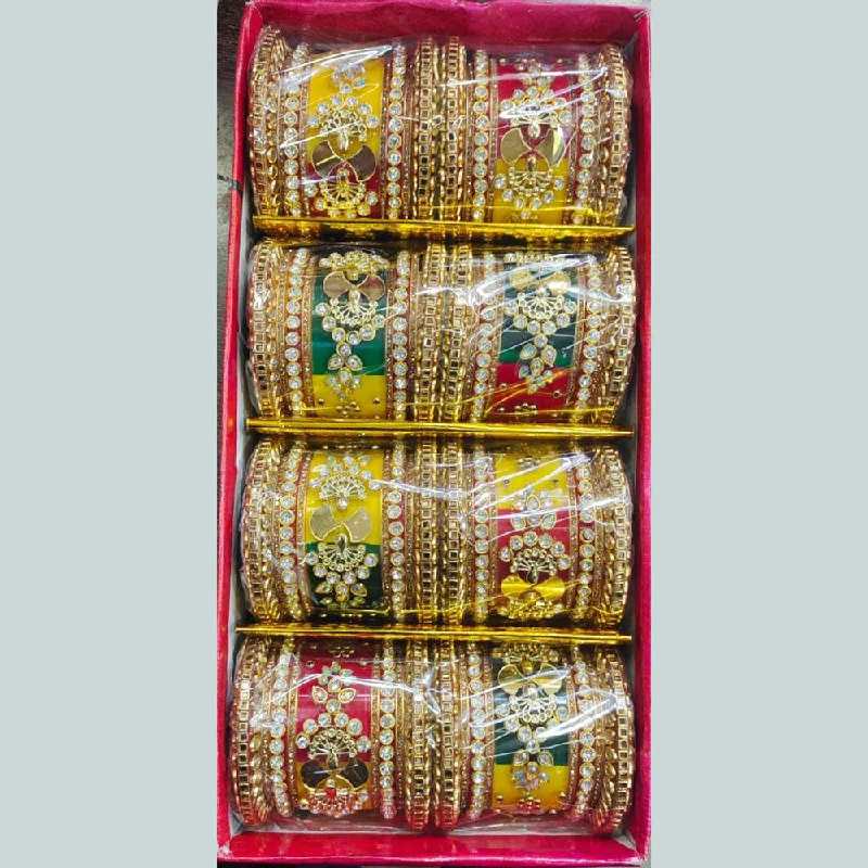 Luxury gold bangles for special occasions-Kiran Bangles Gold Plated Bangles Set