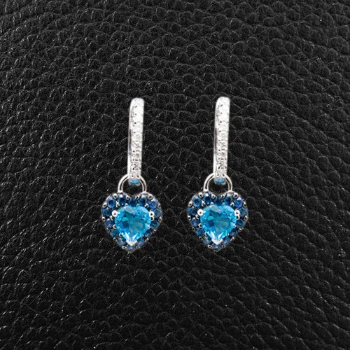 Modern geometric earrings for contemporary looks-Blue Topaz & Sapphire Earrings