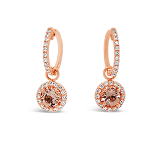 Luxury gold earrings for upscale fashion-Morganite & Diamond Earrings