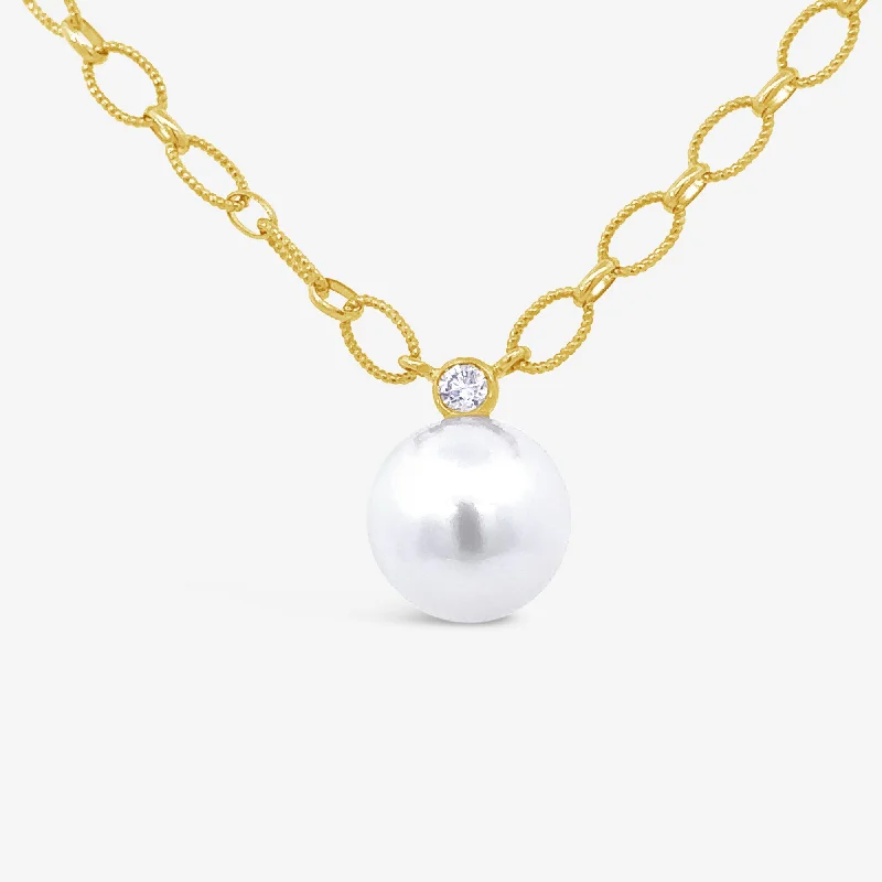 Stainless steel necklaces for modern durability-South Sea Pearl & Diamond Necklace