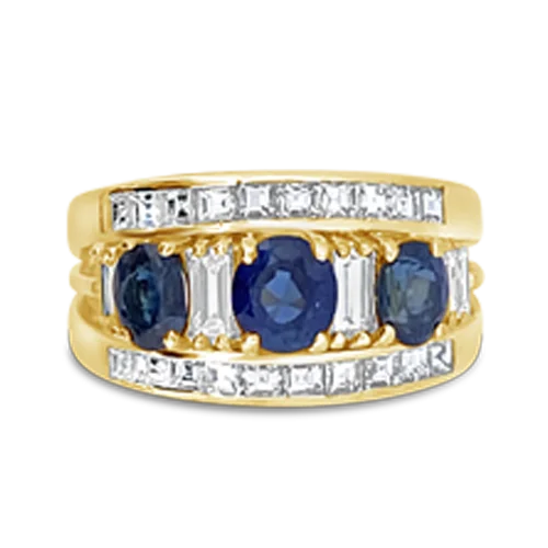 Personalized gold rings for meaningful gifts-Sapphire & Diamond Ring