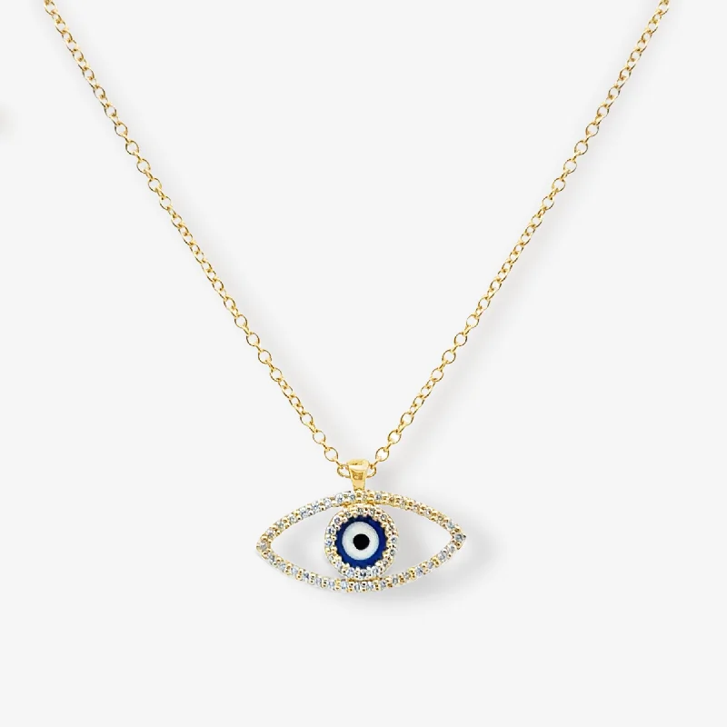 Engraved date necklaces for special occasions-Floating Evil Eye Necklace