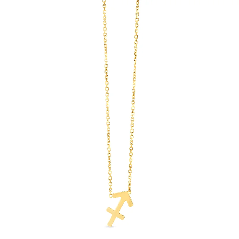 Luxury diamond bracelets for upscale fashion-14K Gold Sagittarius Necklace