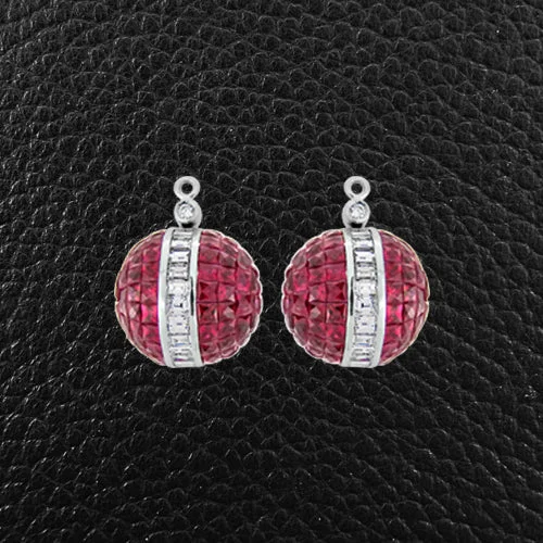 Elegant teardrop earrings for a glamorous touch-Ruby & Diamond Earring Drops