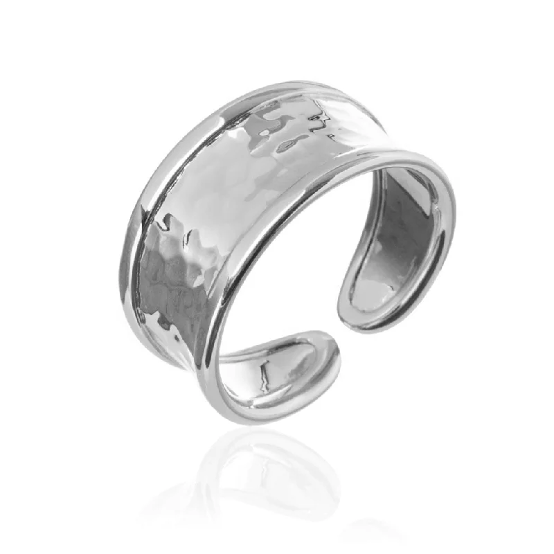 Personalized gold rings for meaningful gifts-River Ring, Silver