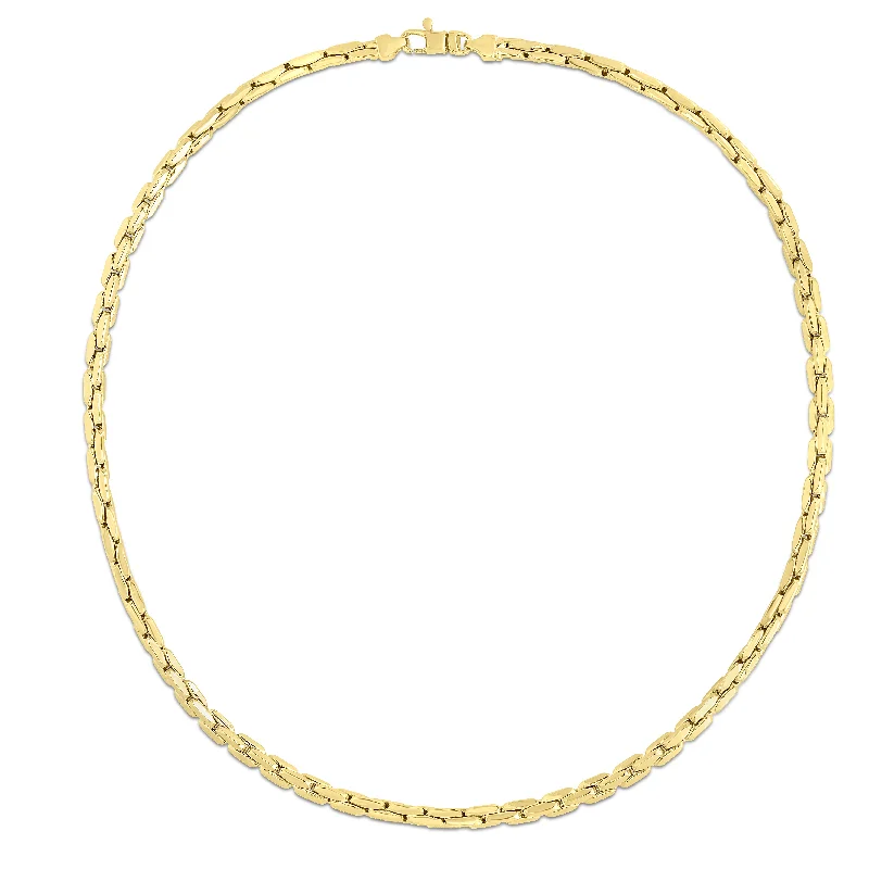 Simple bar bracelets for modern looks-14K Gold Compressed Cable Link Bracelet