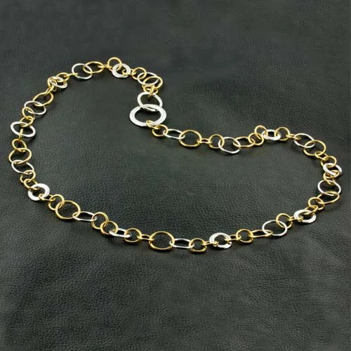 Luxury pearl necklaces for upscale events-Yellow & White Gold Circles Necklace