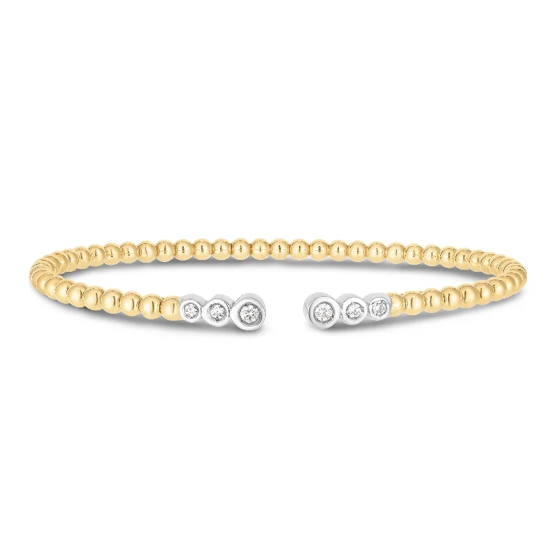 Stackable bracelets for trendy layered looks-14K Diamond Pallina Bead Bracelet