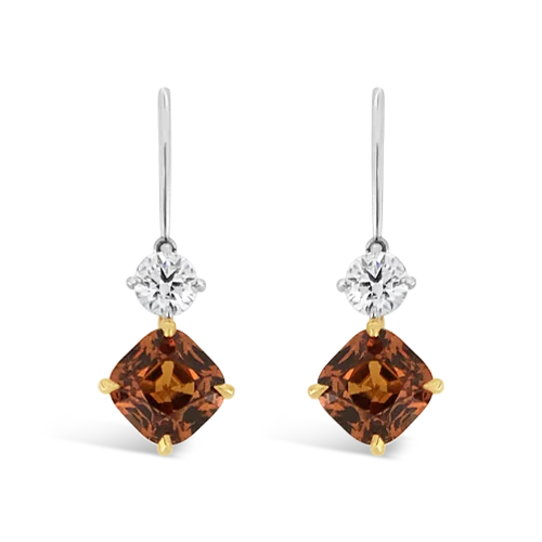 Small hoop earrings for everyday elegance-Mandarin Garnet & Diamond Dangle Earrings