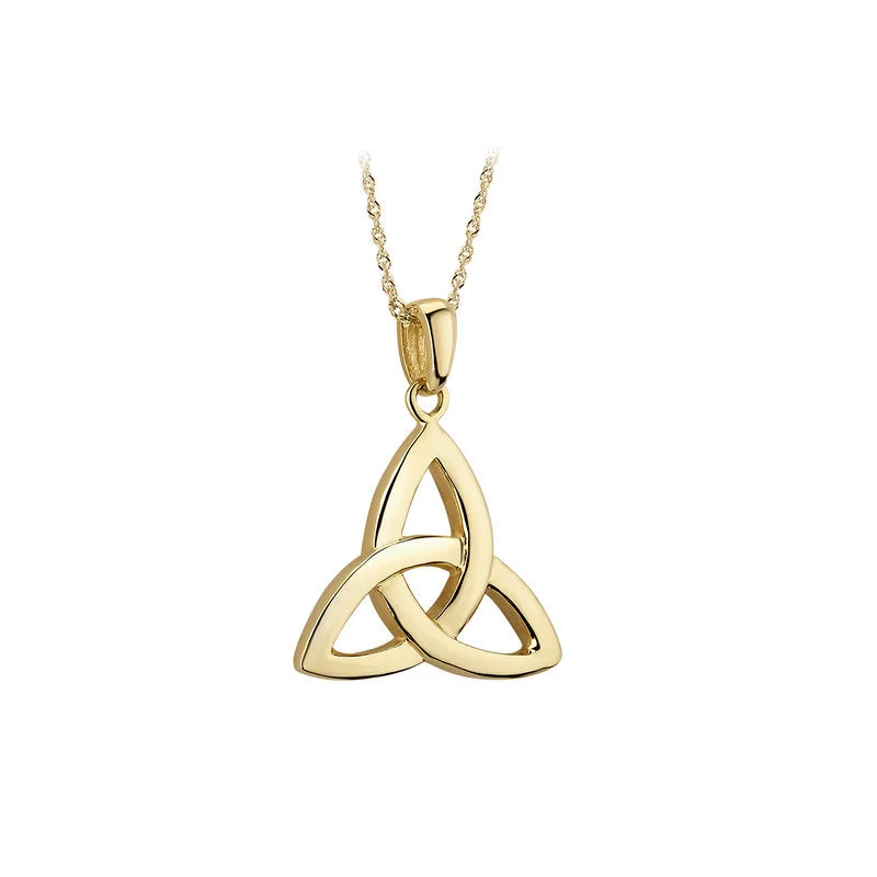 Vintage floral necklaces for a delicate charm-9K Gold Small Trinity Knot Pendant