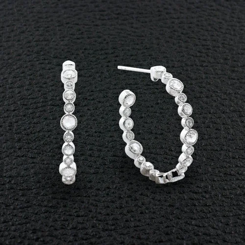 Luxury diamond earrings for special occasions-Diamond Hoop Earrings