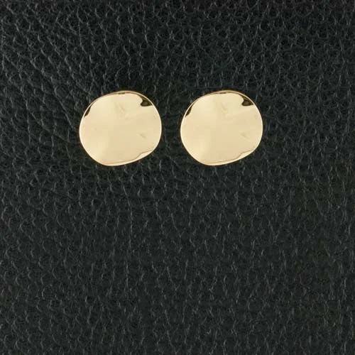 Custom engraved stud earrings for personalized gifts-Gold Disc Earrings