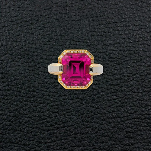 Men's gold rings for sophisticated fashion-Rubellite & Diamond Ring