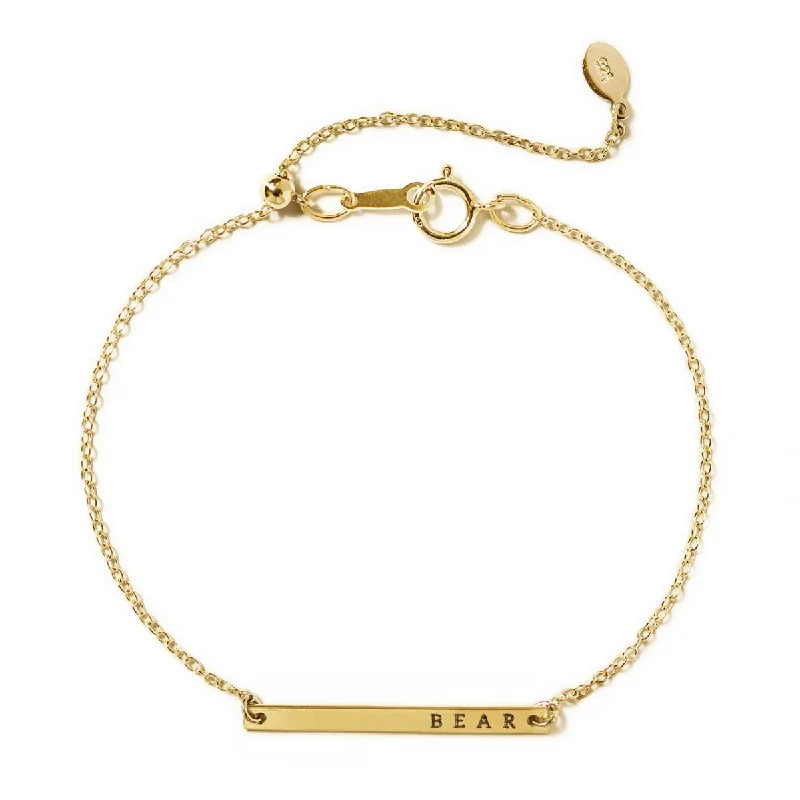 Vintage-style bracelets for retro fashion-Thin Bar Initial Bracelet