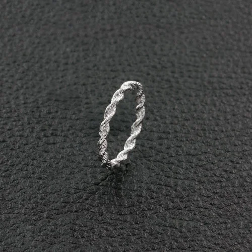 Stackable rings for trendy, layered looks-Platinum Twist Ring